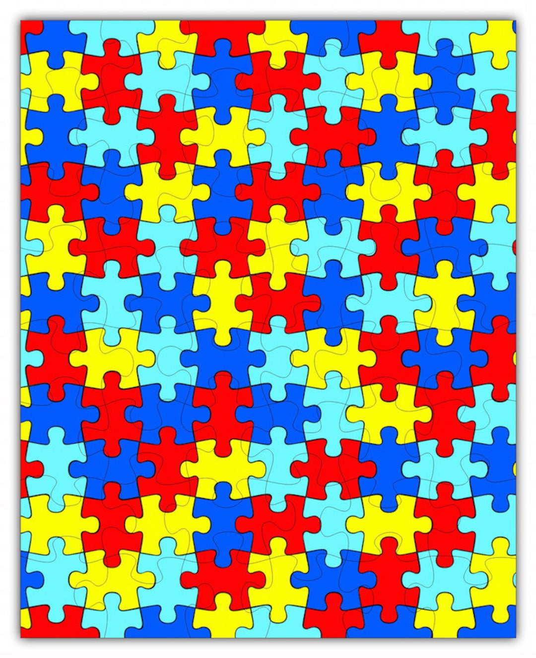 Autism Puzzle 6400 Wooden Jigsaw Puzzle 48pcs Etsy