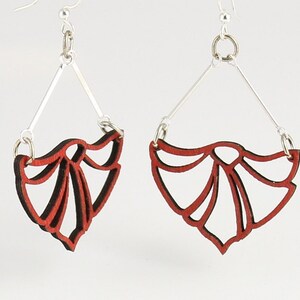 Fan Flame Design Laser Cut Earrings From Sustainable Materials image 3