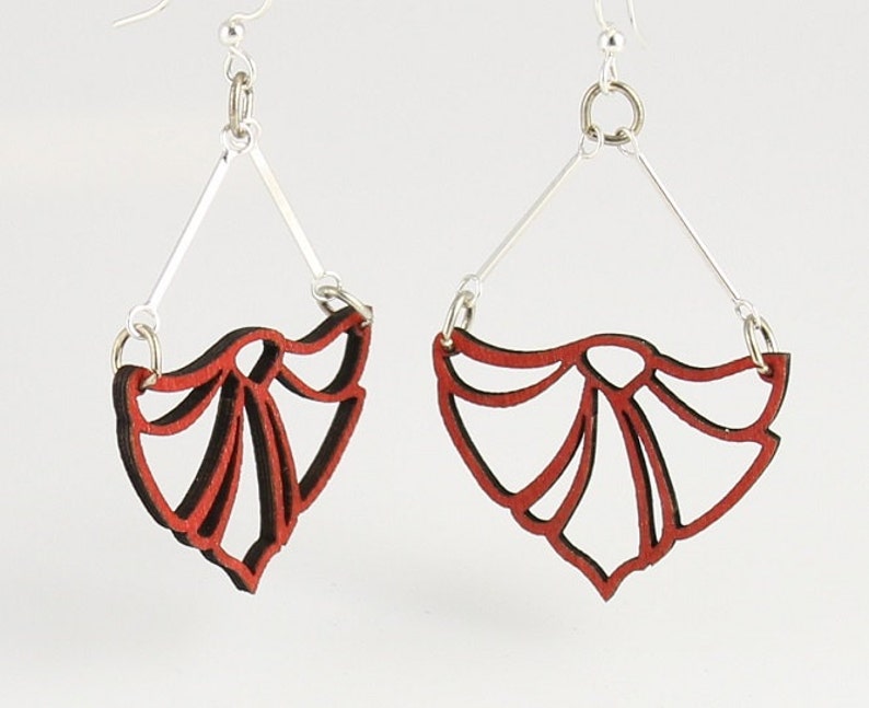 Fan Flame Design Laser Cut Earrings From Sustainable Materials image 3