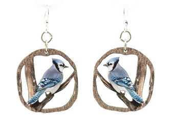 Blue Jay Earrings #1593