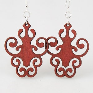 Iron lamp Design Laser Cut Wood Earrings image 1