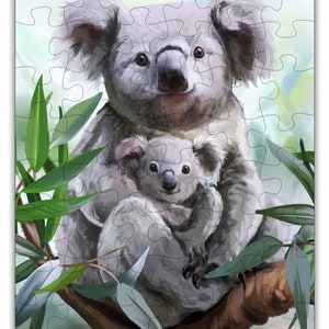 Cuddly Koala Loving on Her Baby Puzzle #6404