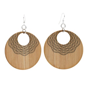 Mandala Bamboo Earrings #964