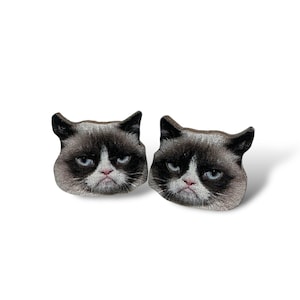 Grumpy Cat Stud Earrings