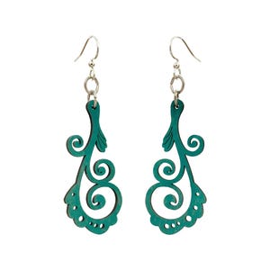 Finned Scroll Earrings #1750