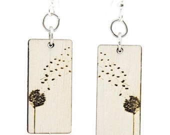 Dandy Lion Blossoms A - Pendientes de madera
