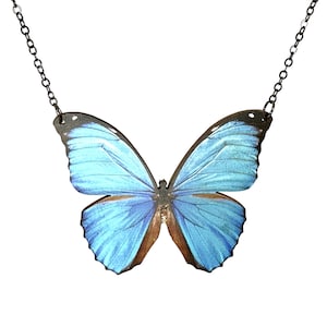 Blauwe Morpho vlinder ketting