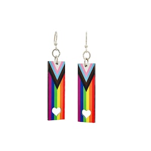 Inclusive Pride Earrings #1668 - Laser Cut from Reforested Trees