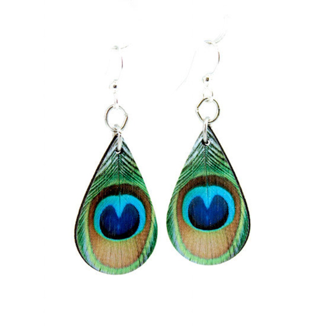 Peacock feather earrings amazon online