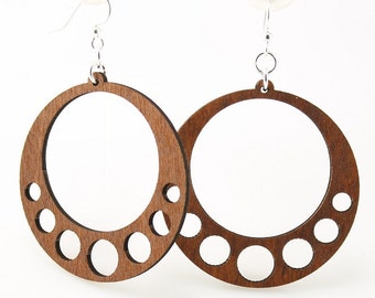 Classic Circle Design -  Wooden Earrings Laser Cut