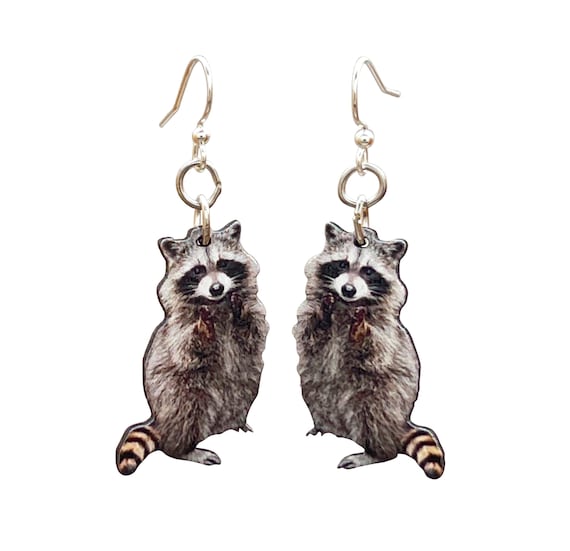 Racoon earrings discount
