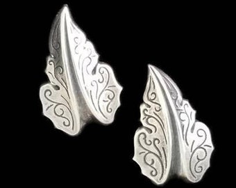 Filigree Leaf Leaves Medium in Sterling Silver Plated Brass Stamping Jewelry Making Supply Pairs Made in USA Finest Choose Quantity