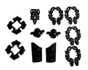 Black Plated Brass Stampings Destash Overstock Clearance Made in the USA wholesale 11 piece lot Jewelry Jewellery Making What a deal