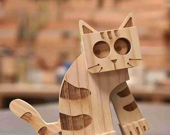 Handmade Wooden Walking Cat Toy – DIY Ramp Decor