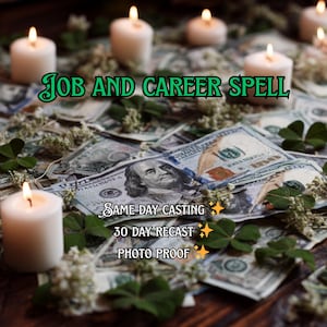 job and career spell (FAST) | same day casting, photo proof, runic ritual for work success, career growth, money energy boost, 5th gen witch