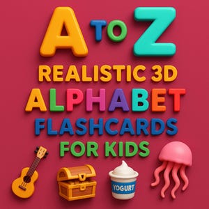A to Z Alphabet Flashcards – Printable ABC Learning Cards – Kids Educational PDF