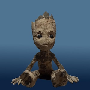 3D Printed Baby Groot Figure: Handmade PLA Collectible Statue