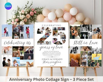25th Anniversary Welcome Sign, 25th Anniversary Decoration, Silver