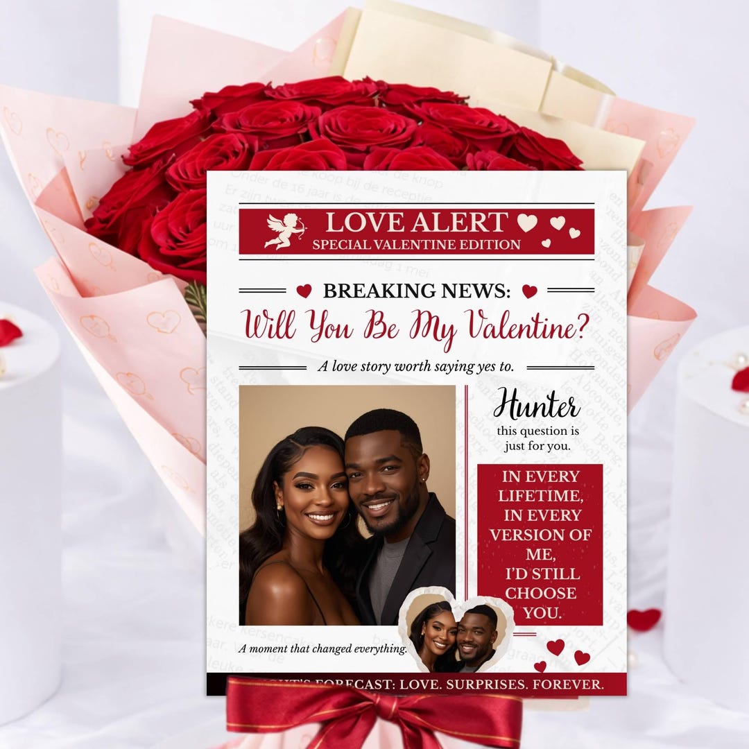 Valentine Newspaper Template, Will You Be My Valentine Printable ...