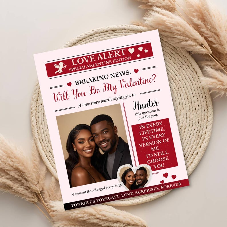 Valentine Newspaper Template, Will You Be My Valentine Printable ...