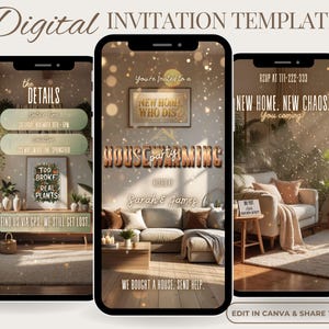 Housewarming Invitation, Animated House Warming Invite, New Home Invitation, Custom Mobile Invite, Editable Video Template, Digital Evite