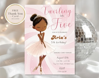 Ballerina Birthday Party Invitation, Ballet Dance Birthday Invite, Cute Pink Tutu Theme, Editable Canva Template, Digital Invitation