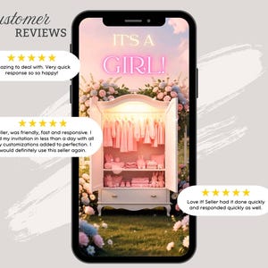 Gender Reveal Movie Girl, It’s a Girl Reveal, Baby Announcement Video, Closet Reveal Video, Canva Video Template, Instant Download image 6