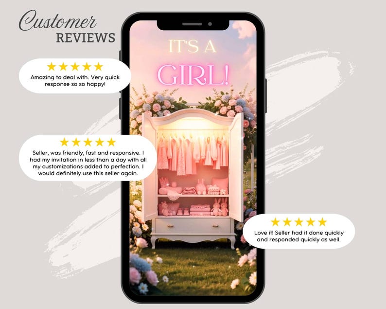 Gender Reveal Movie Girl, It’s a Girl Reveal, Baby Announcement Video, Closet Reveal Video, Canva Video Template, Instant Download image 6