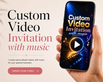 Personalized Invite, Custom Video Invitation, Made to Order Digital Party Invite, Customized Wedding or Birthday Video