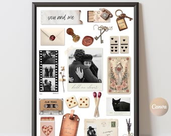 Matchbook Poster Template, Printable Matchbook Art, Editable Canva Design, DIY Wall Art Gift, Sentimental Matchbook Print,  Matchbox Poster