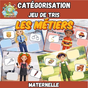 Sorting Game: Professions (PDF) – Preschool Categorization – 6 Different Professions – 36 Cards to Sort – Logic and Vocabulary Activity