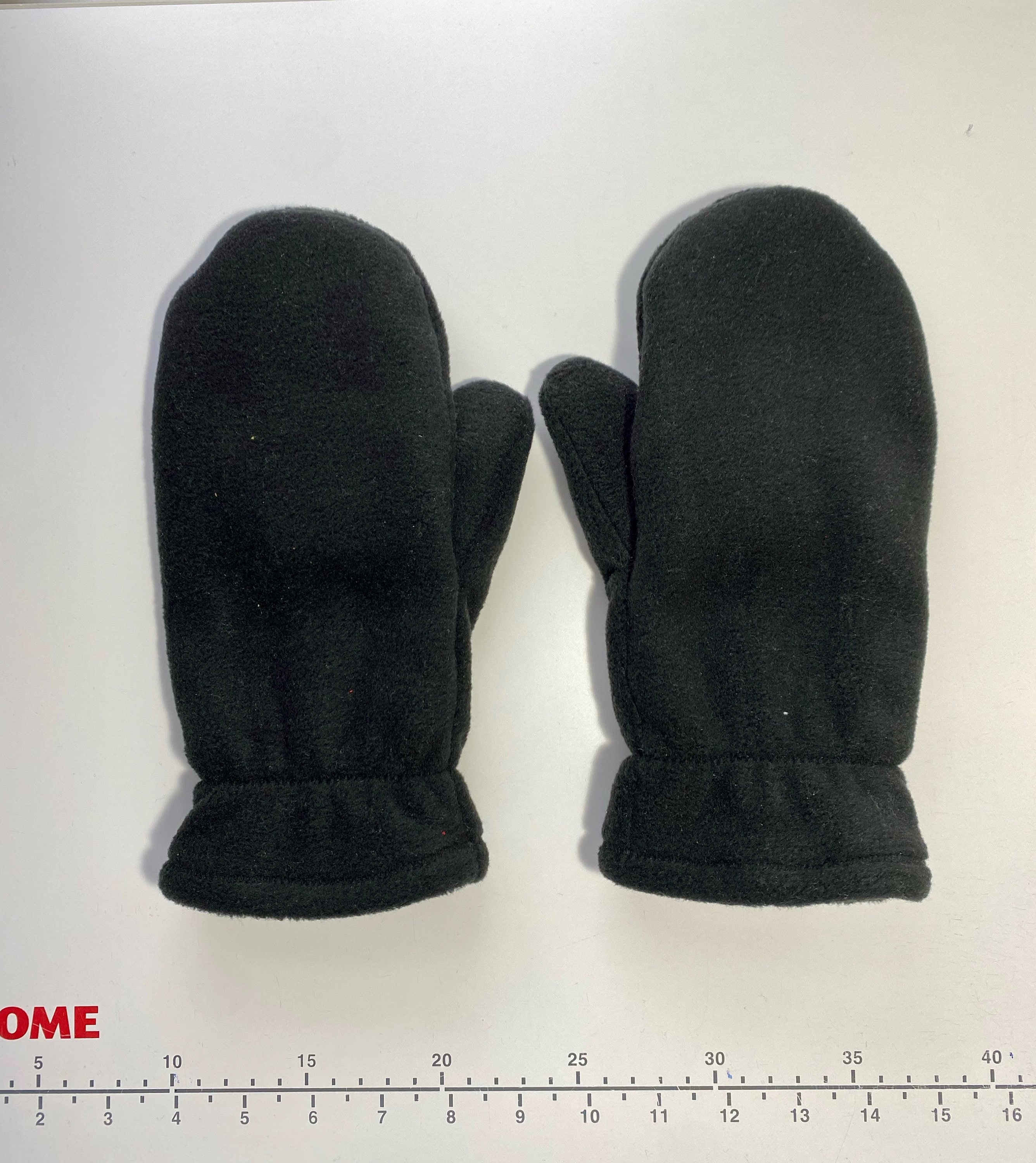 Double Layer Fleece Mittens in Black Etsy