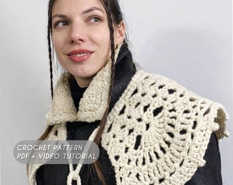Modello PDF + Video Tutorial per colletto in pizzo oversize, accessorio in stile Peter Pan