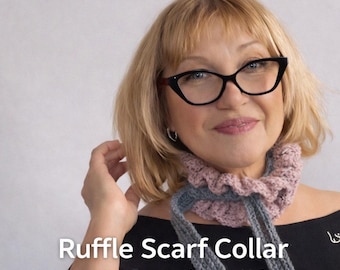 Schema per colletto con sciarpa a balze all'uncinetto / Coquette (PDF + Video Masterclass)