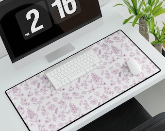 Vintage-Schreibtischunterlage mit Blumenmuster | Blumen-Mauspad