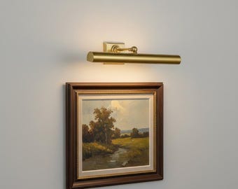 Vintage Brass Picture Light | Mid Century Modern Gallery Wall Lamp