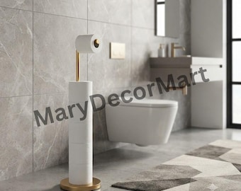 Metal Bathroom Toilet Paper Holder Stand with Reserve,  Tissue Roll Holder