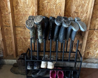 Metal Boot Rack Shoe Organizer 3 Tier Boot Storage Stand Entryway MaryDecorMart