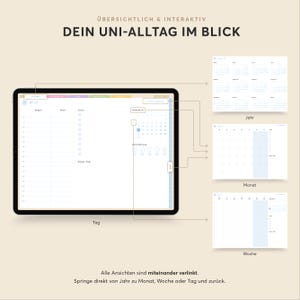 Digital study planner, calendar & semester planner SS 26 + WS 26/27 – iPad, Goodnotes, Notability – German PDF + Stickers (Pastel Edition) image 3