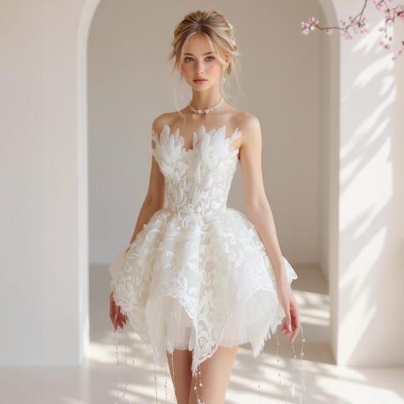 Short Satin Wedding Dress Fantasy Fairy Princess Wedding Dress Lace  Embroidered Wedding Dress Custom Unique Wedding Guest Dress Western Love -  Etsy