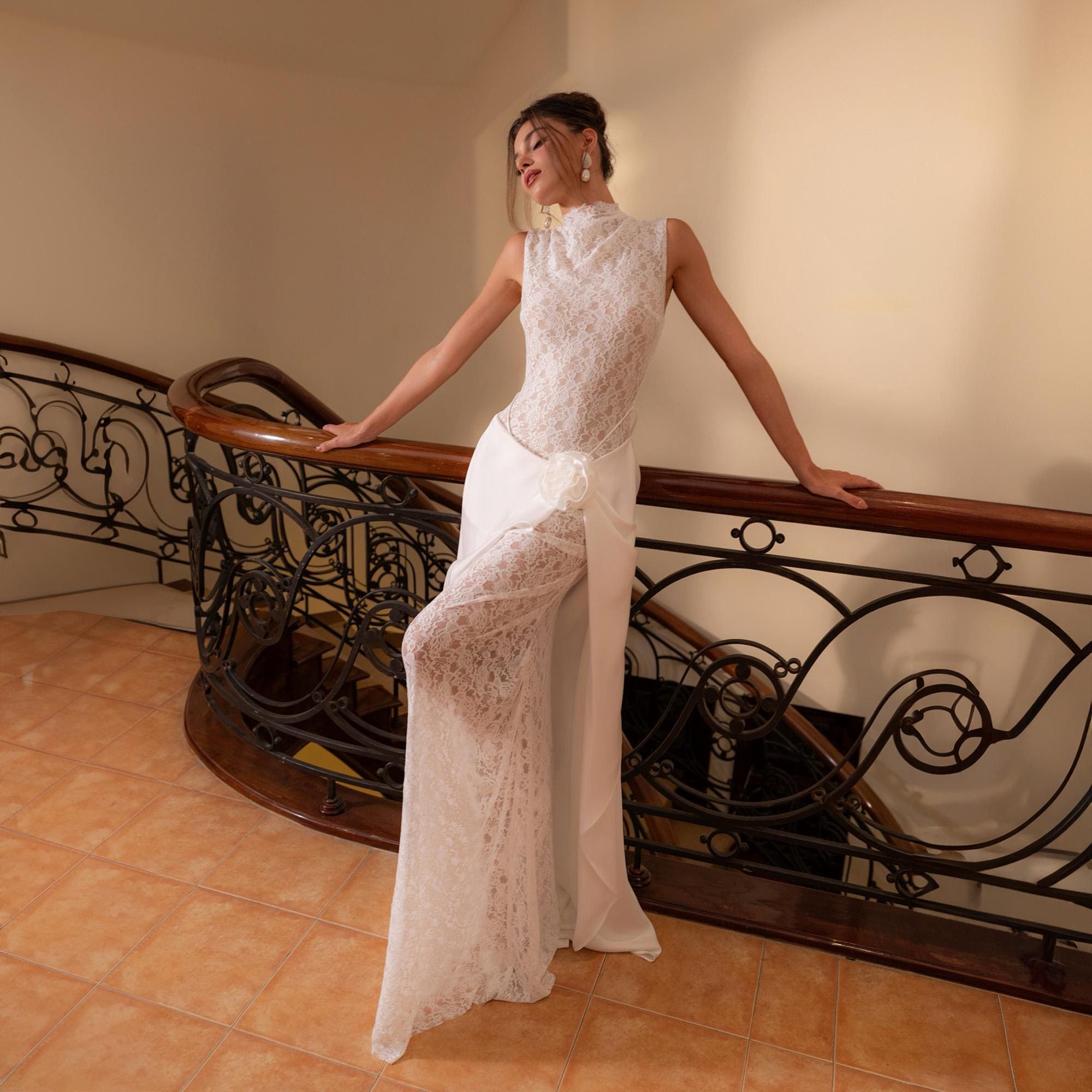 black and white designer dresses & Halter Gown Dress L Wedding Dresses Of Plus Sizes Size:10 1.2N Heritage/craftsmanship highlight Women's Asymmetric Dresses |