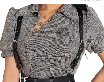 Women Gothic Leather Harness Belt