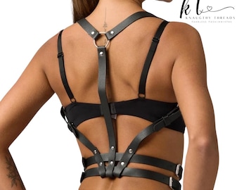 Women’s Sexy  Leather Harness Waist Belt with Suspender Straps