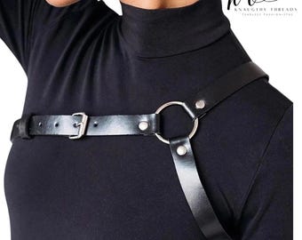 Leather Chest Harness Corset Belt Women Fetish Bondage Lingerie