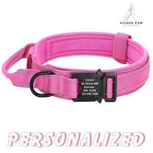 Custom Military Tactical Dog Collar Personalized Nylon, Adjustable With Free Engraving