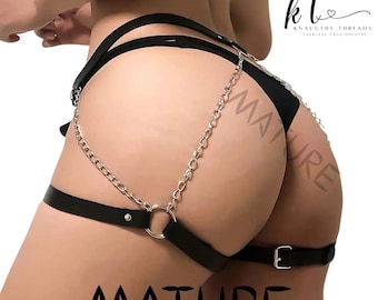 Bielizna damska w stylu gotyckim, uprząż do ud, bondage