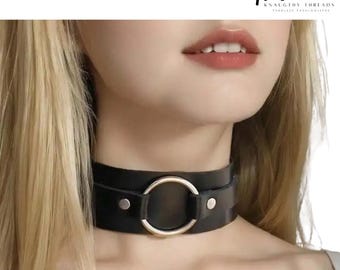 Trendy Women PU Leather Collar Belt with Adjustable Metal Buckle For Club And Party