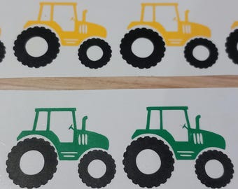 6 x autocollants/décalcomanies pour tracteur. Décoration de ferme. Décoration de chambre d'enfant.