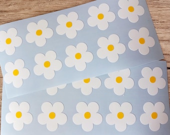 20 x Prästkrageklistermärken. Blomdekaler. Heminredning.