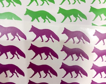 12 X Fox decals /stickers. Home decor . Fox  silhouette. Animal decal.